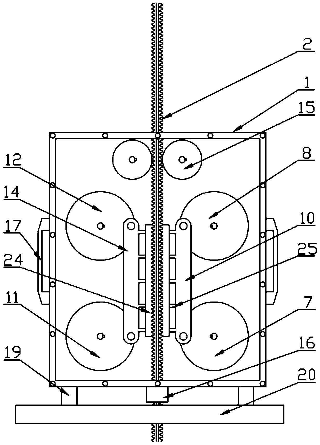 Granary temperature measurement cable coil assembling device based on connecting rod structure