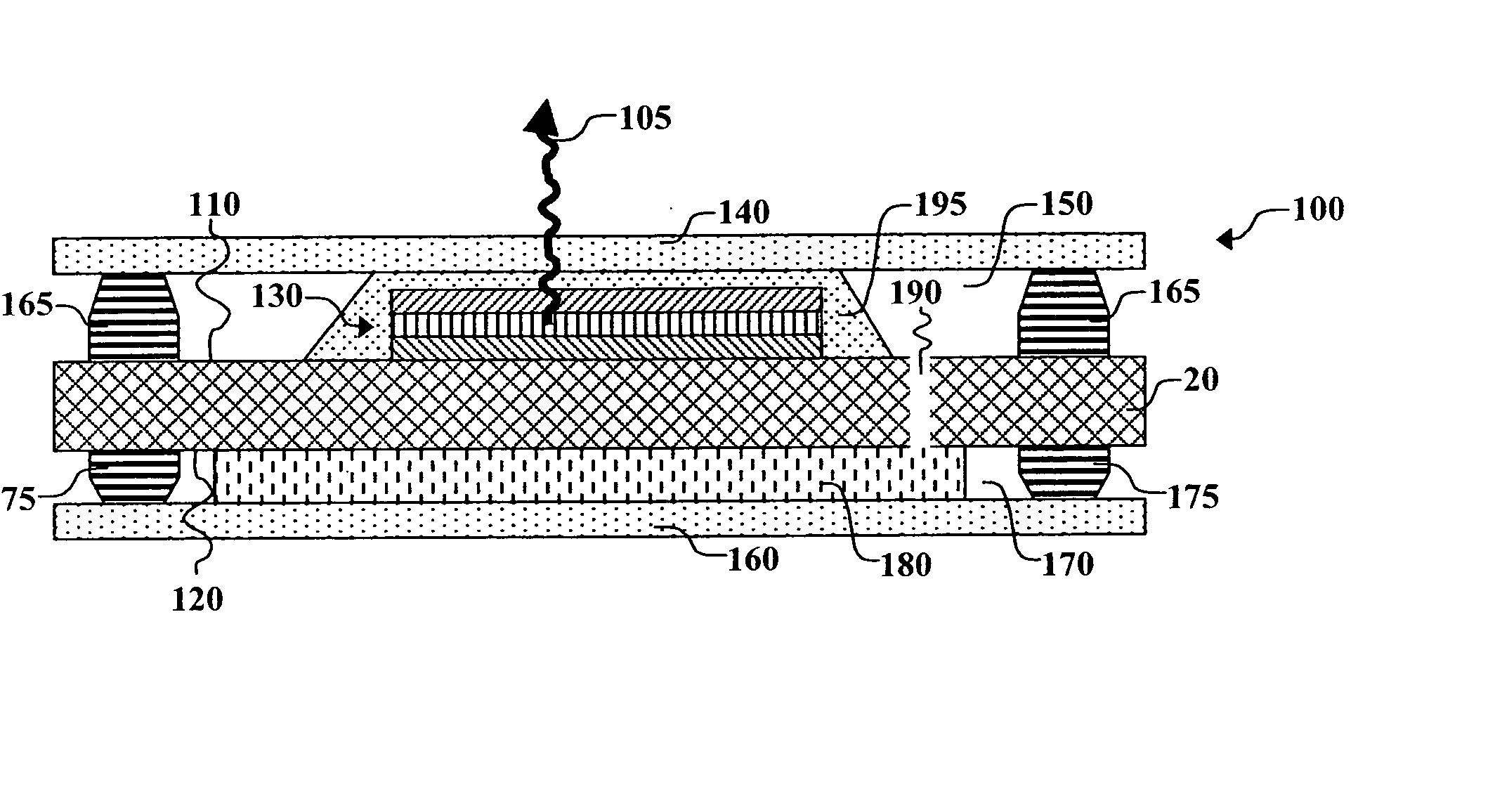 Desiccant for top-emitting oled