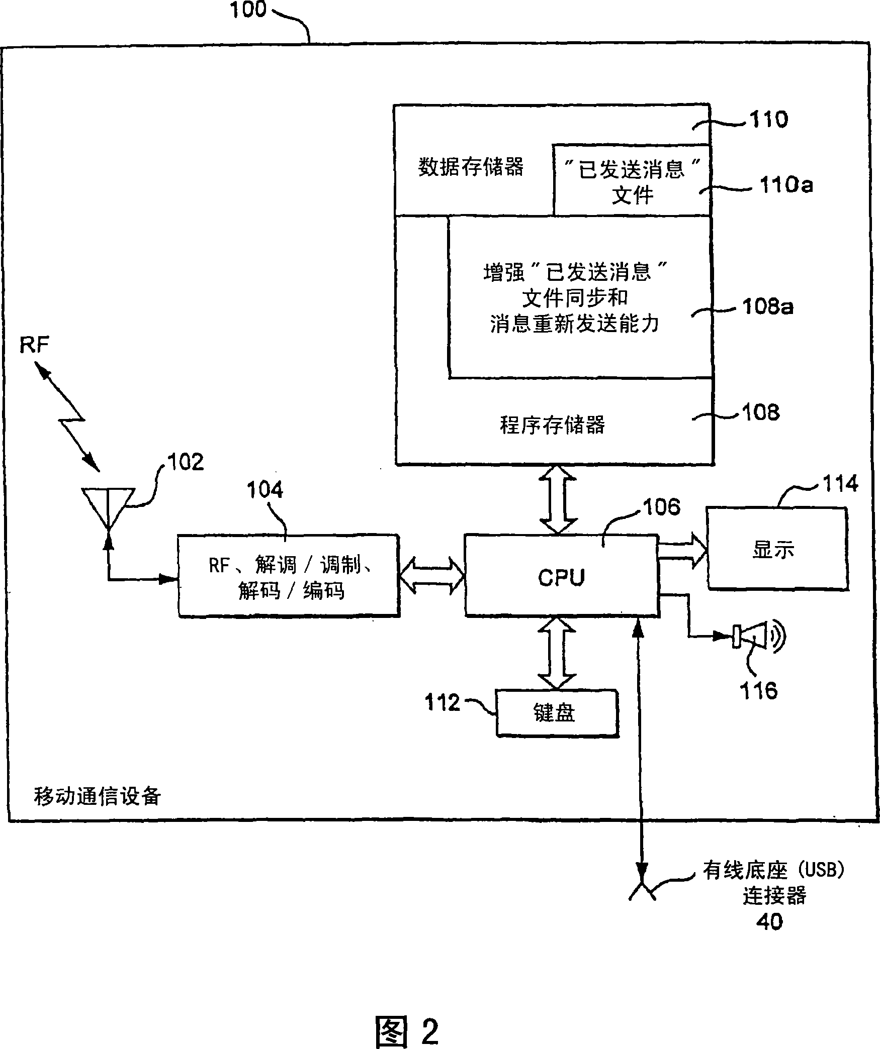 Method and apparatus for efficiently managing 'messages sent' file and resending of messages from mobile wireless communication device