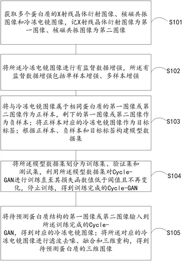 Protein structure prediction method and device based on Cycle-GAN