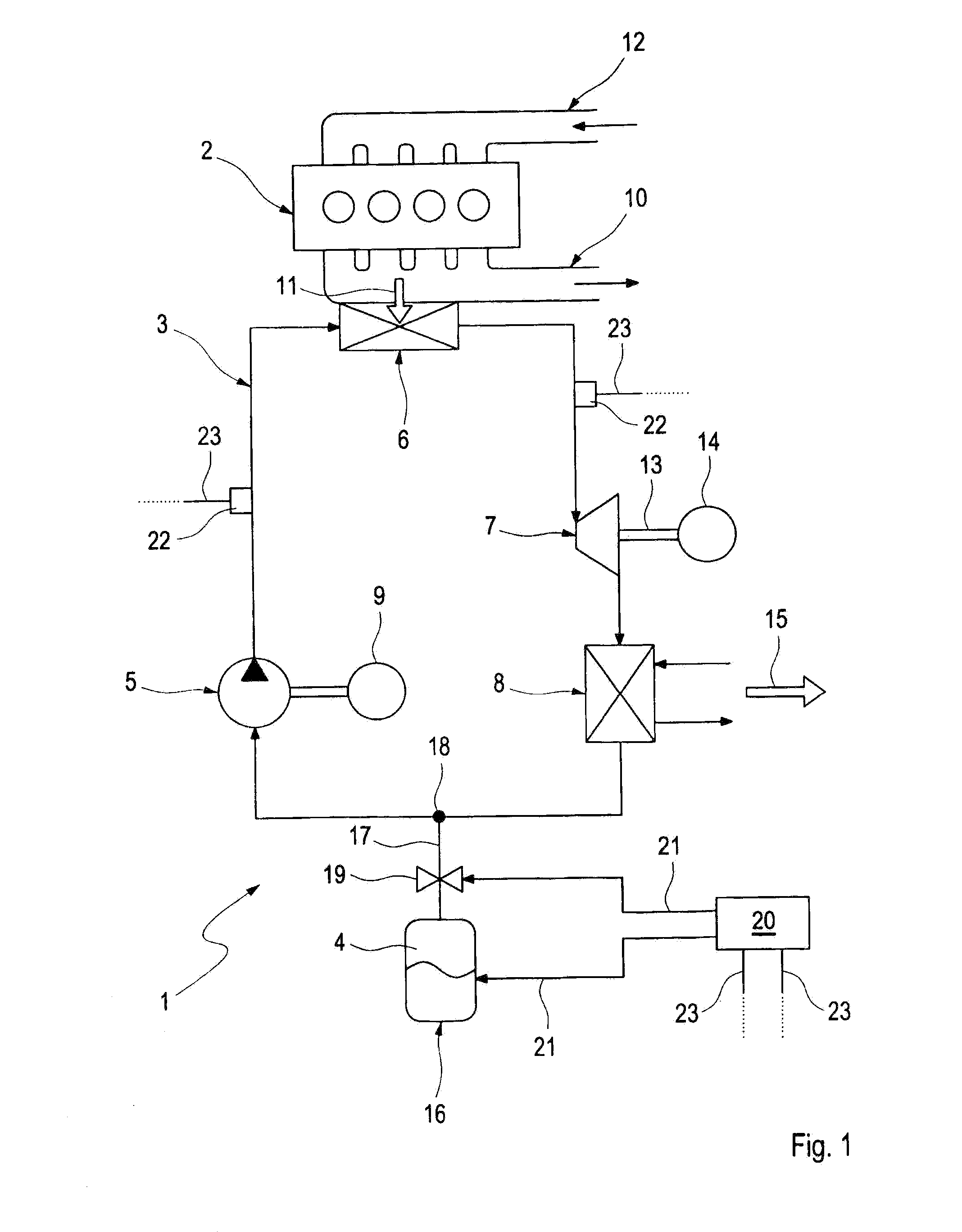 Waste heat utilization device and operating method