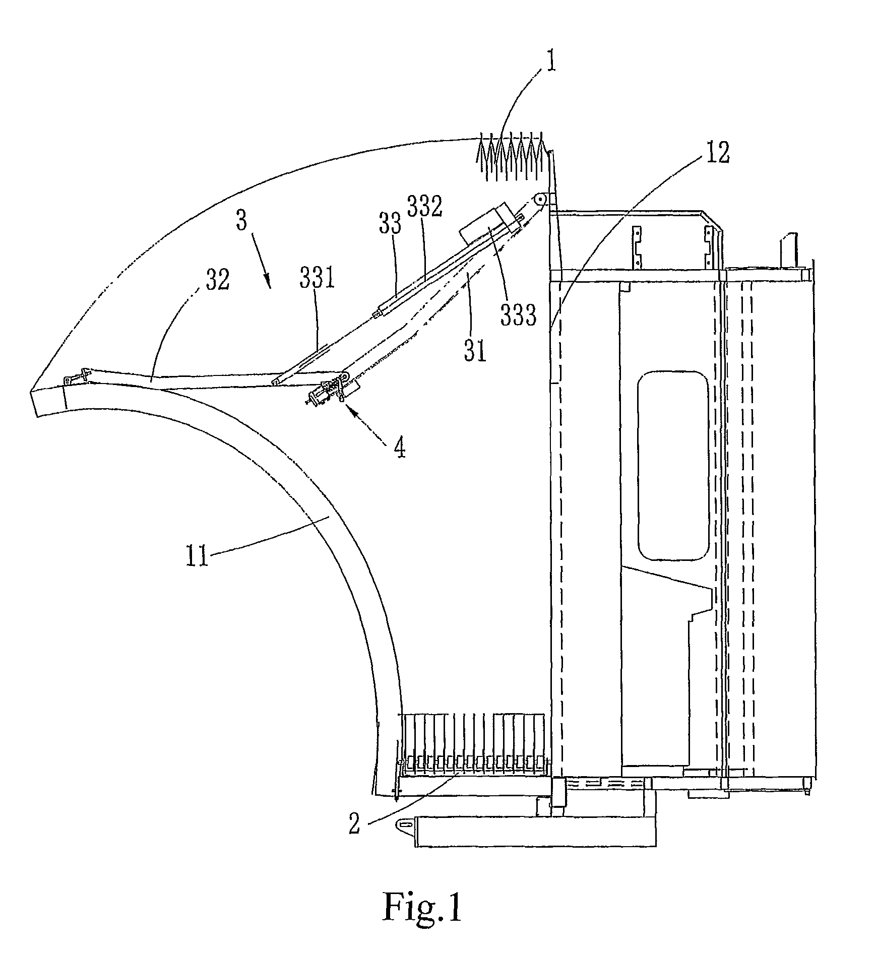 Open and close apparatus for a shelter of a boarding bridge