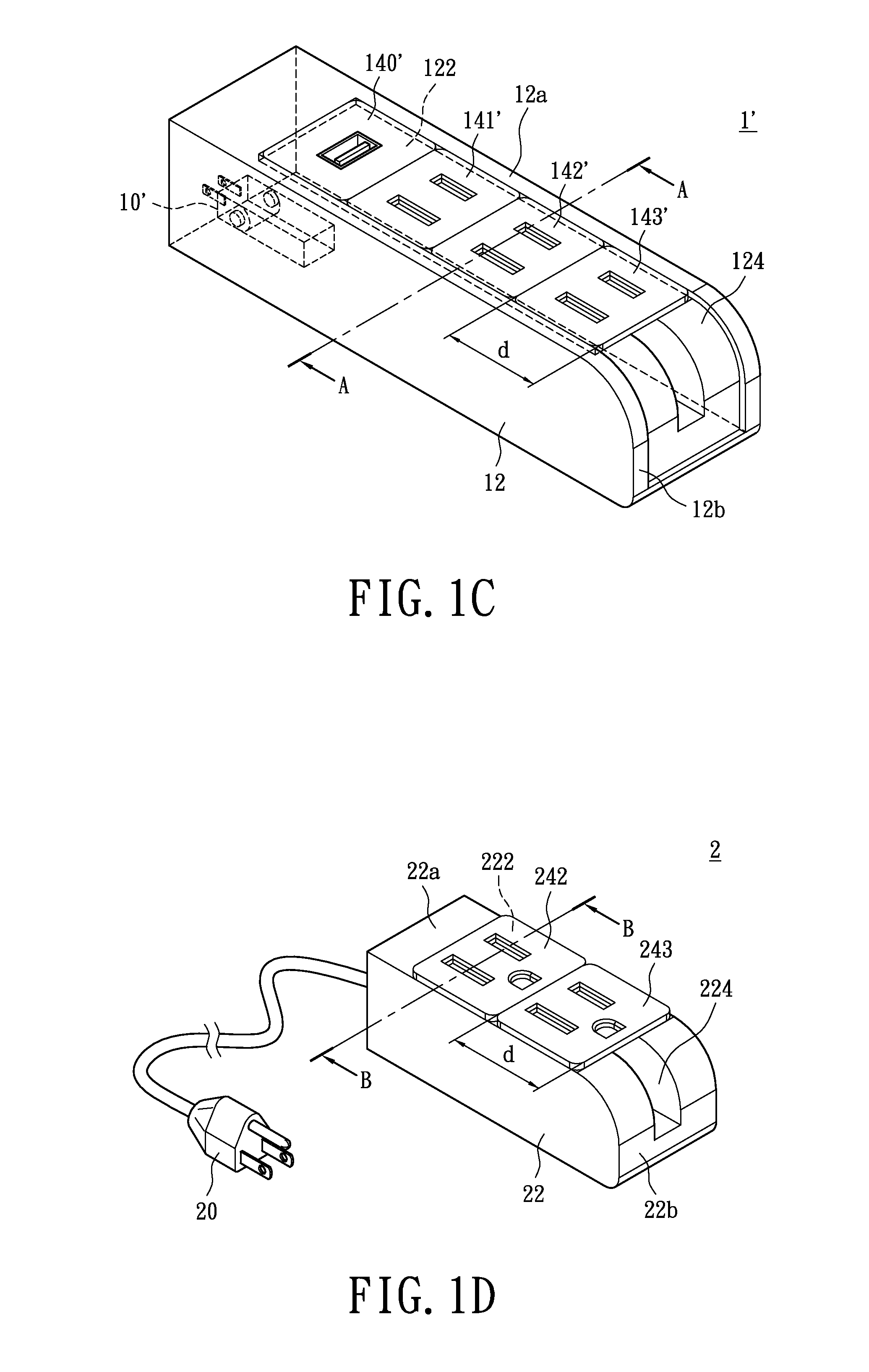 Power extension cord with movable outlet modules