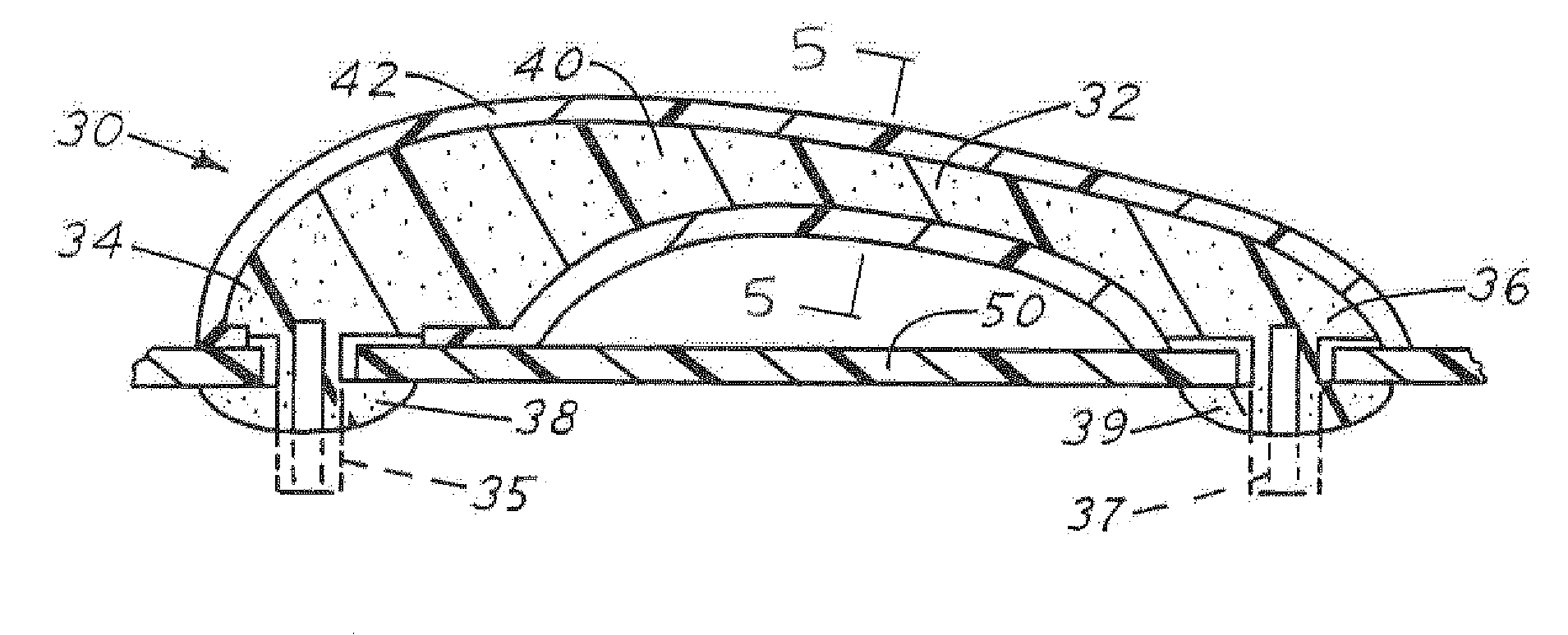 Foamed core process for large cross-sections of grab handles