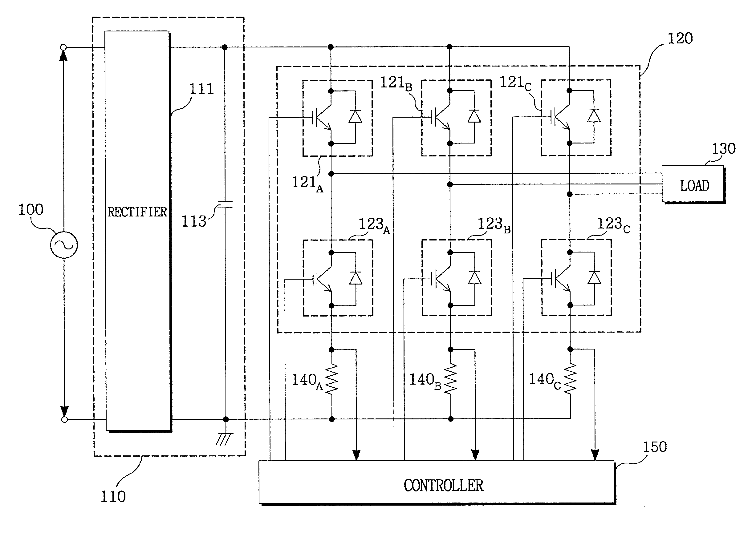 Apparatus and method for detecting phase currents of inverter