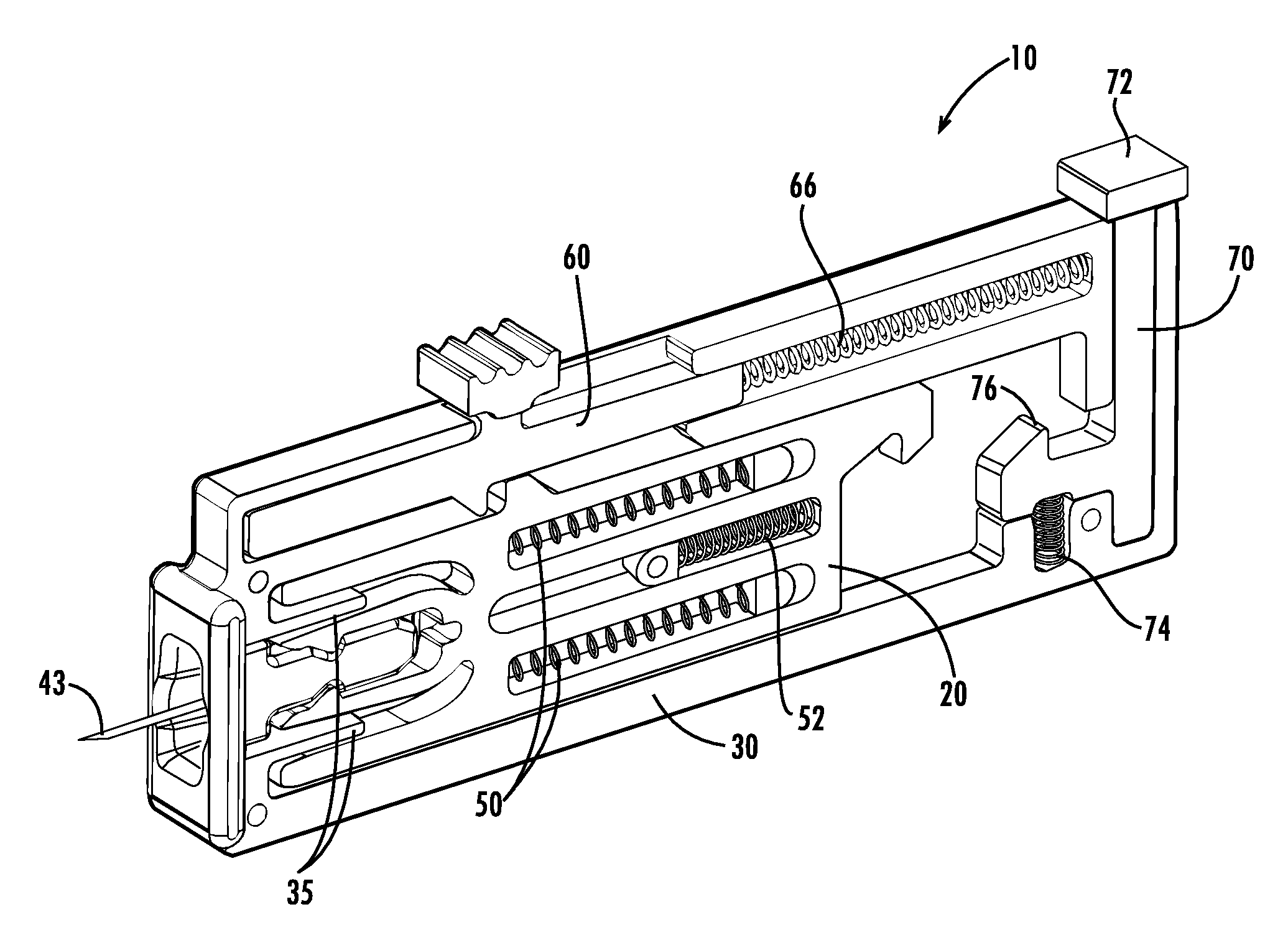 Narrow-profile lancing device