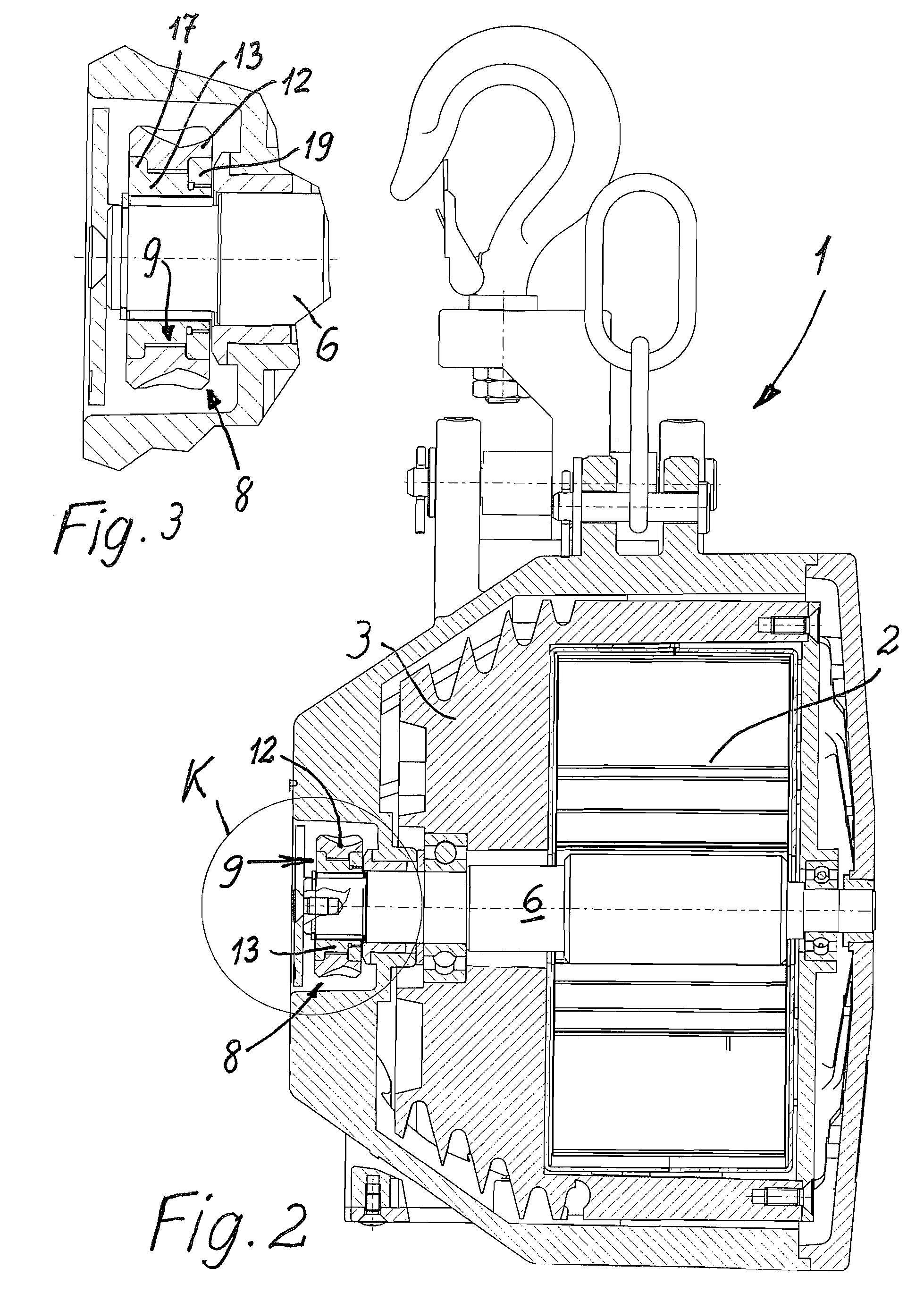 Device for compensating the weight of a suspended load