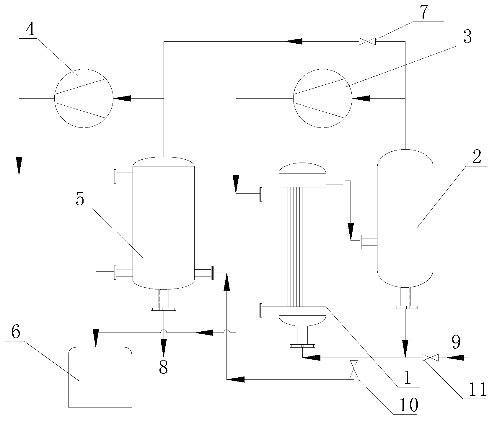 Mechanical steam recompression continuous evaporative crystallization system and mechanical steam recompression continuous evaporative crystallization method