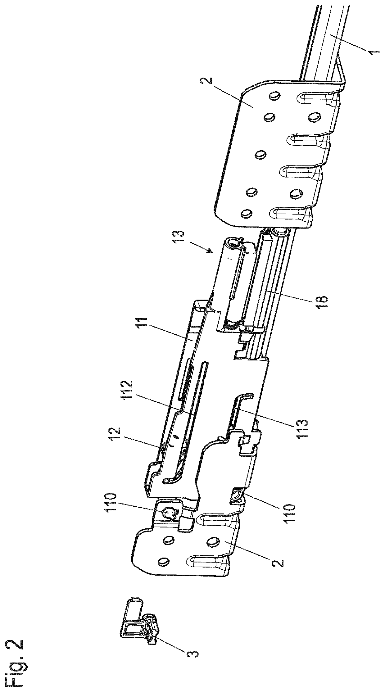 Self-retracting and damping device for a drawer element, and piece of furniture or domestic appliance having at least one drawer element