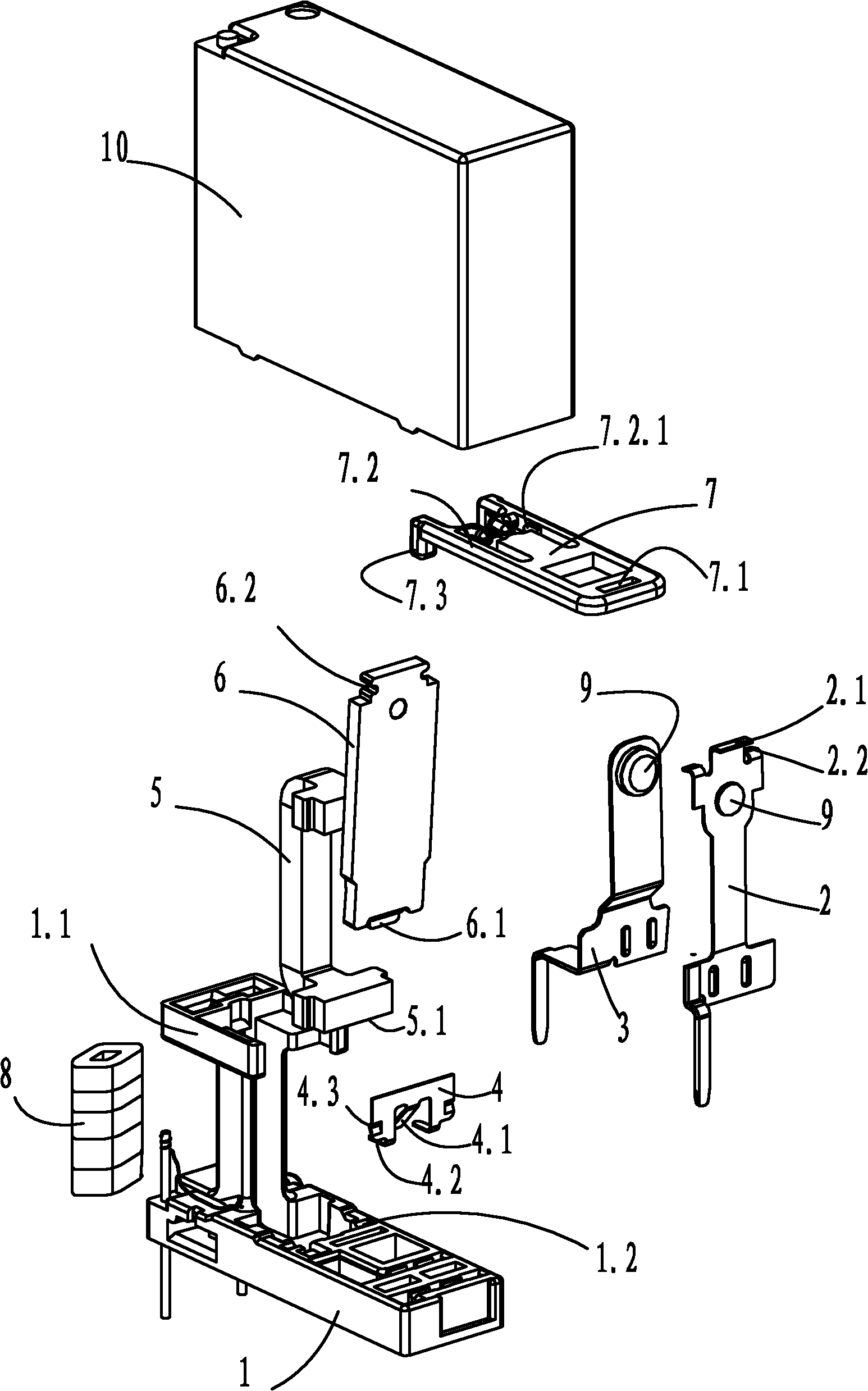 Electromagnetic relay with high magnetic efficiency and less foreign substance pollution