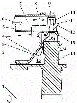 Internal cooling structure with grooves and ribs on front edge of turbine blade and method of internal cooling structure