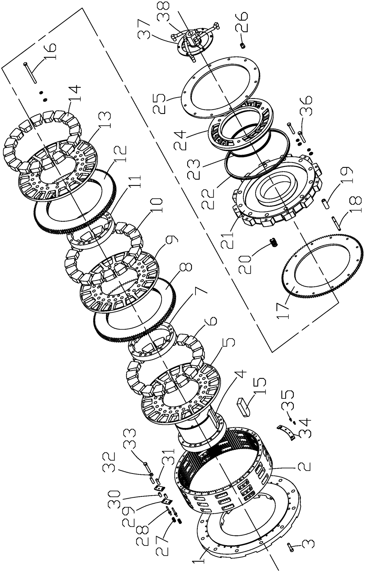 Split type clutch brake