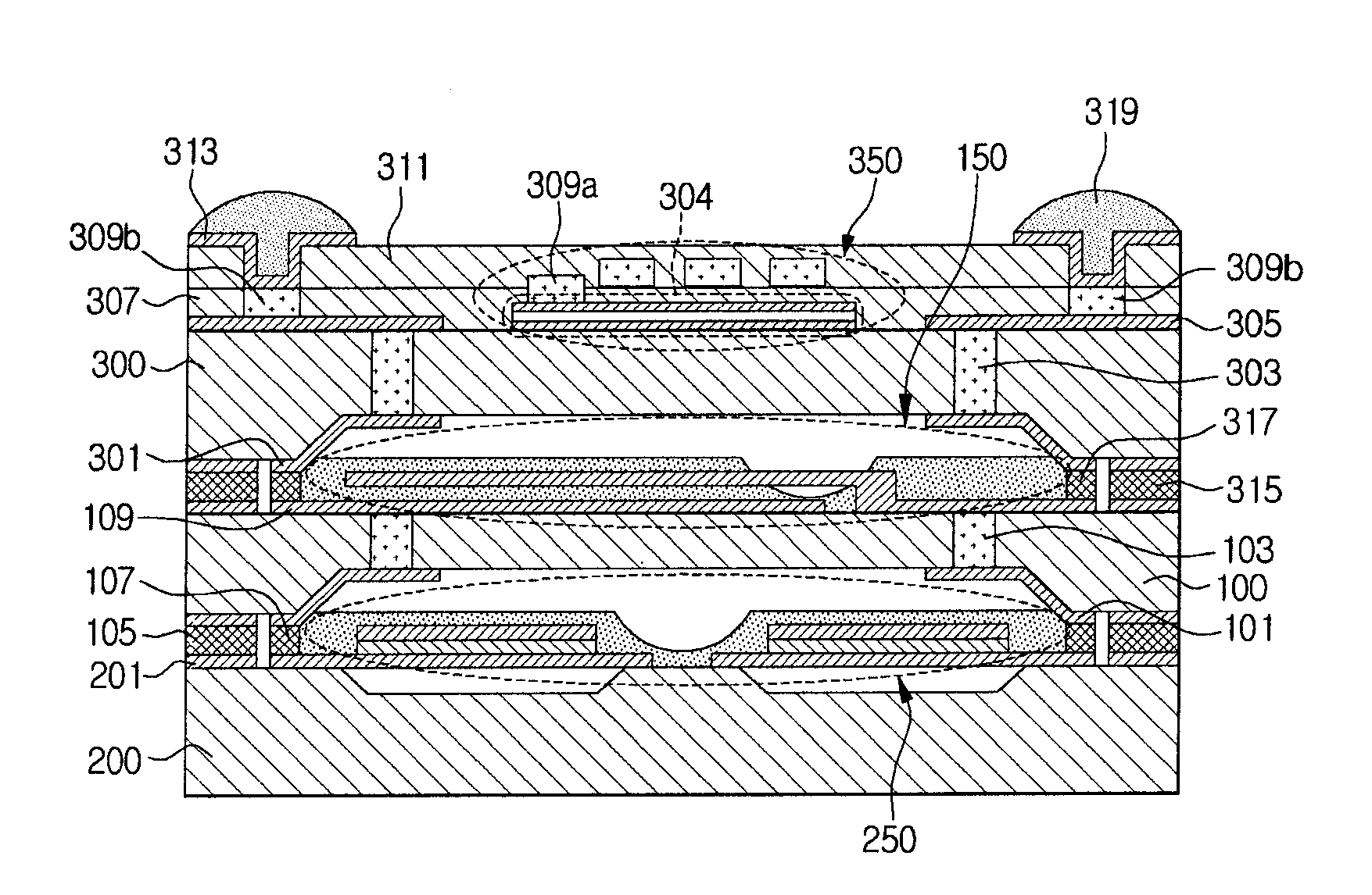 Multi stack packaging chip and method of manufacturing the same