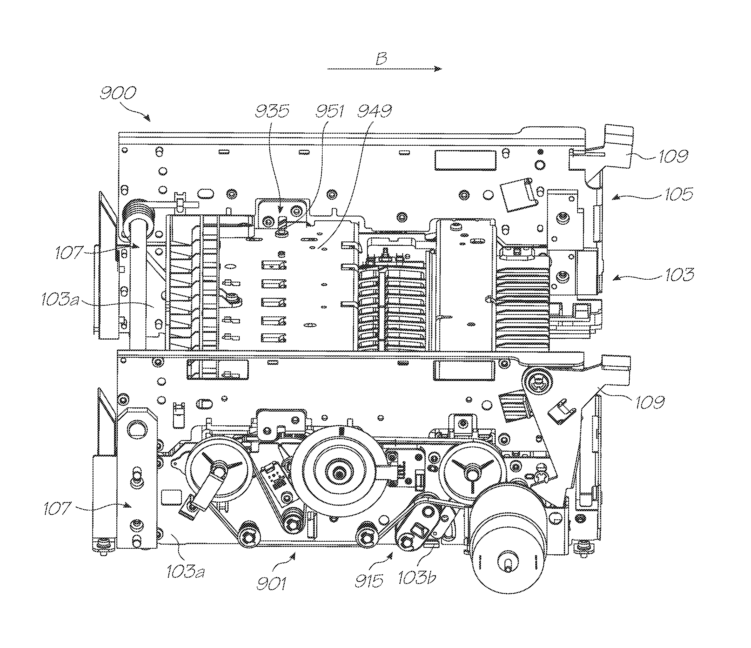 Drive belt tensioning apparatus for printer