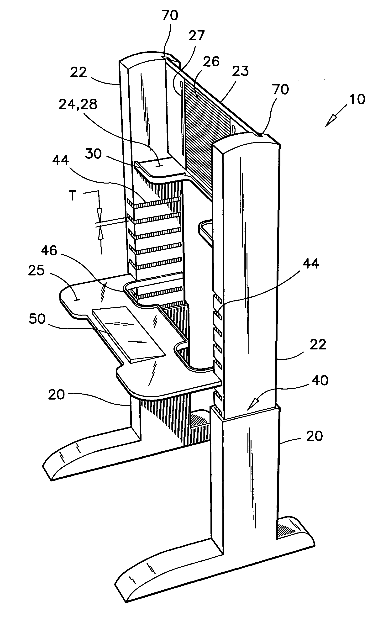 Adjustable vertical desk