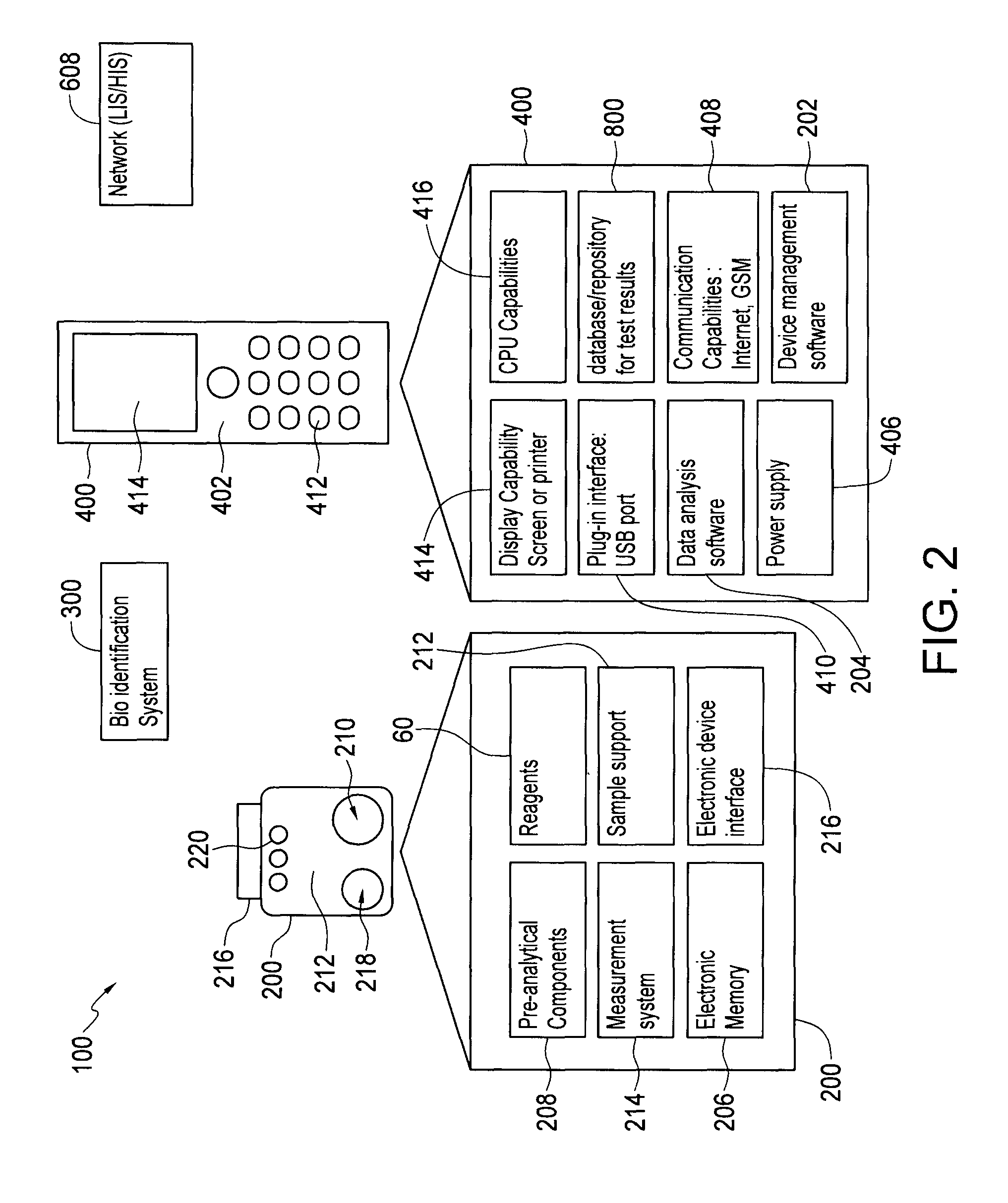 Single-use handheld diagnostic test device, and an associated system and method for testing biological and environmental test samples