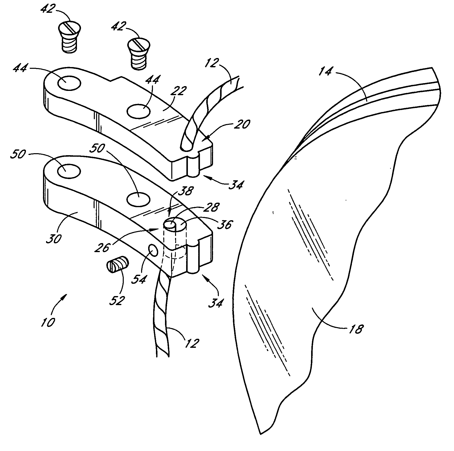 Adjustable tensioning system for rimless eyewear