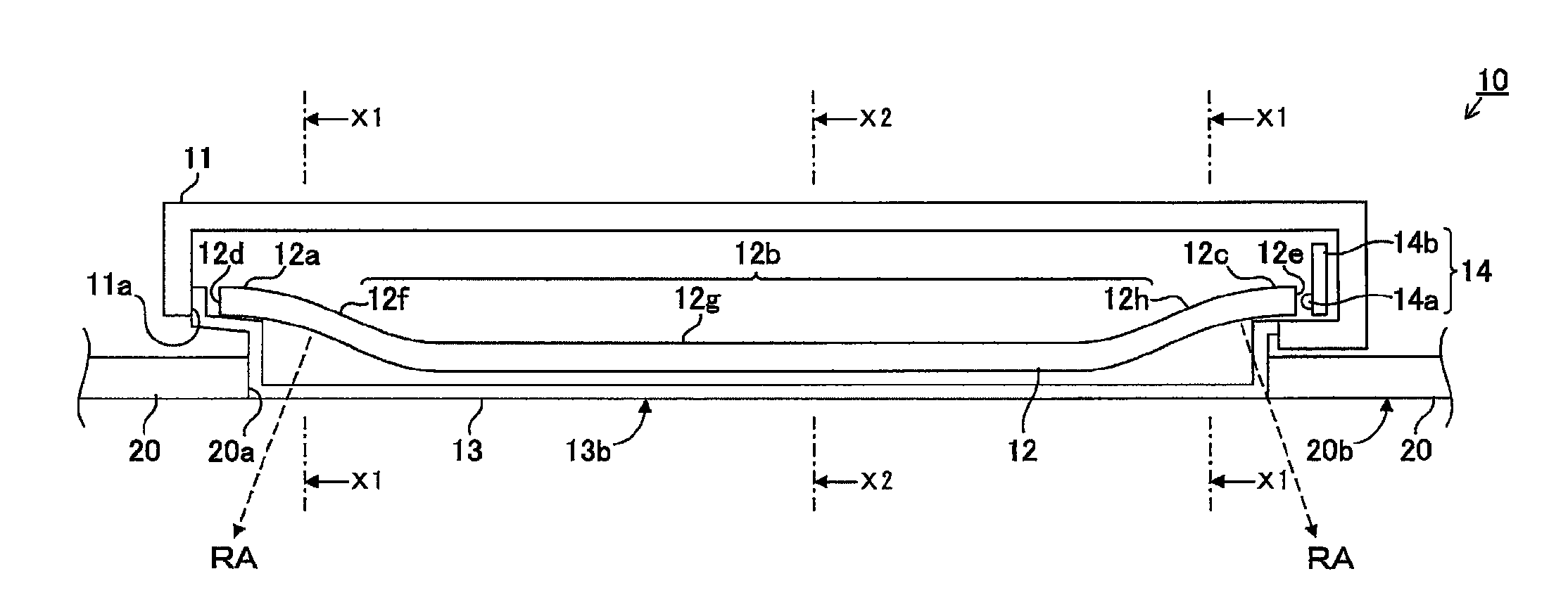 Illumination apparatus with curved light guide