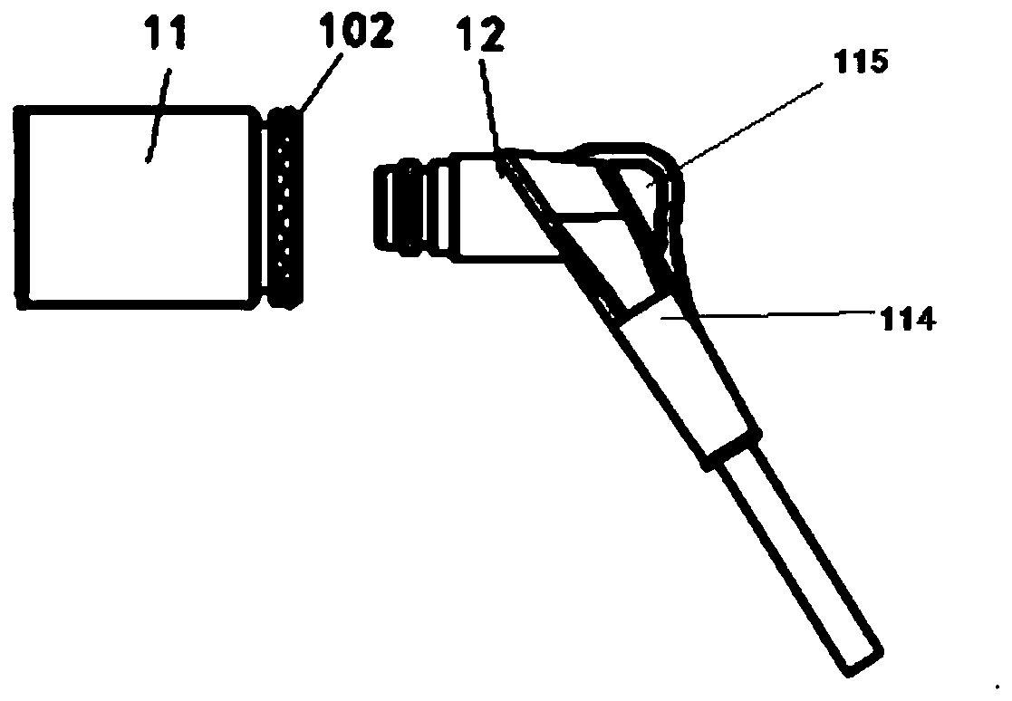 Power line detachable structure of portable hair curler