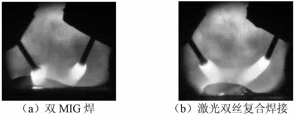 Laser-single power double-wire pulse arc hybrid welding system and use method for same