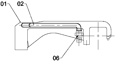 Buried pipe casting water cooling fire grate segment