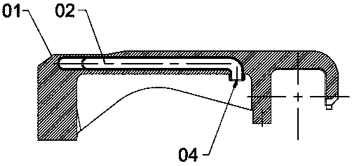 Buried pipe casting water cooling fire grate segment