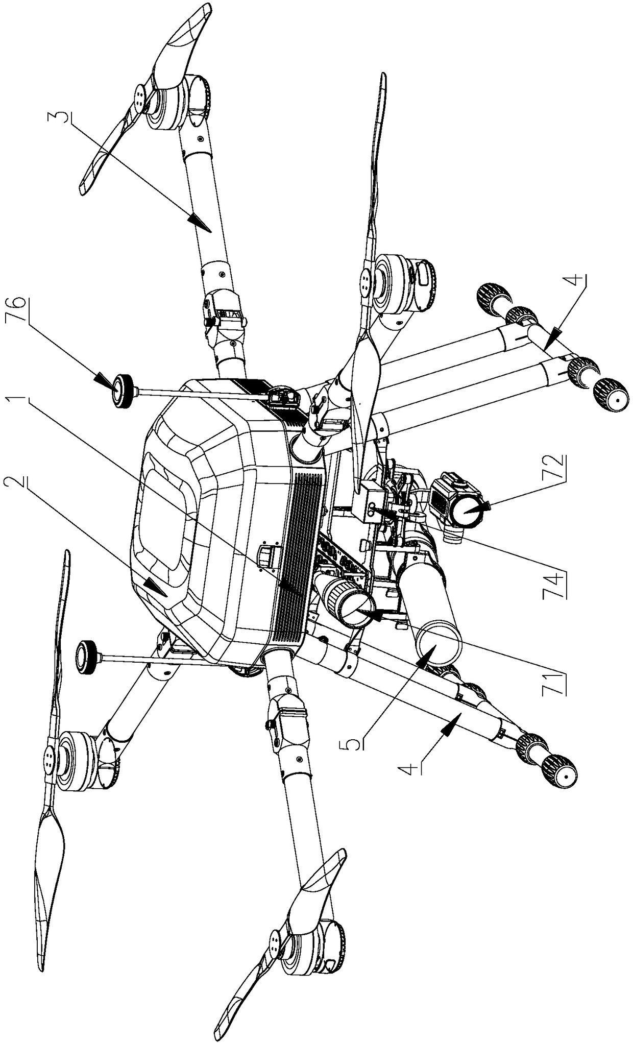 Compact fire-fighting unmanned aerial vehicle