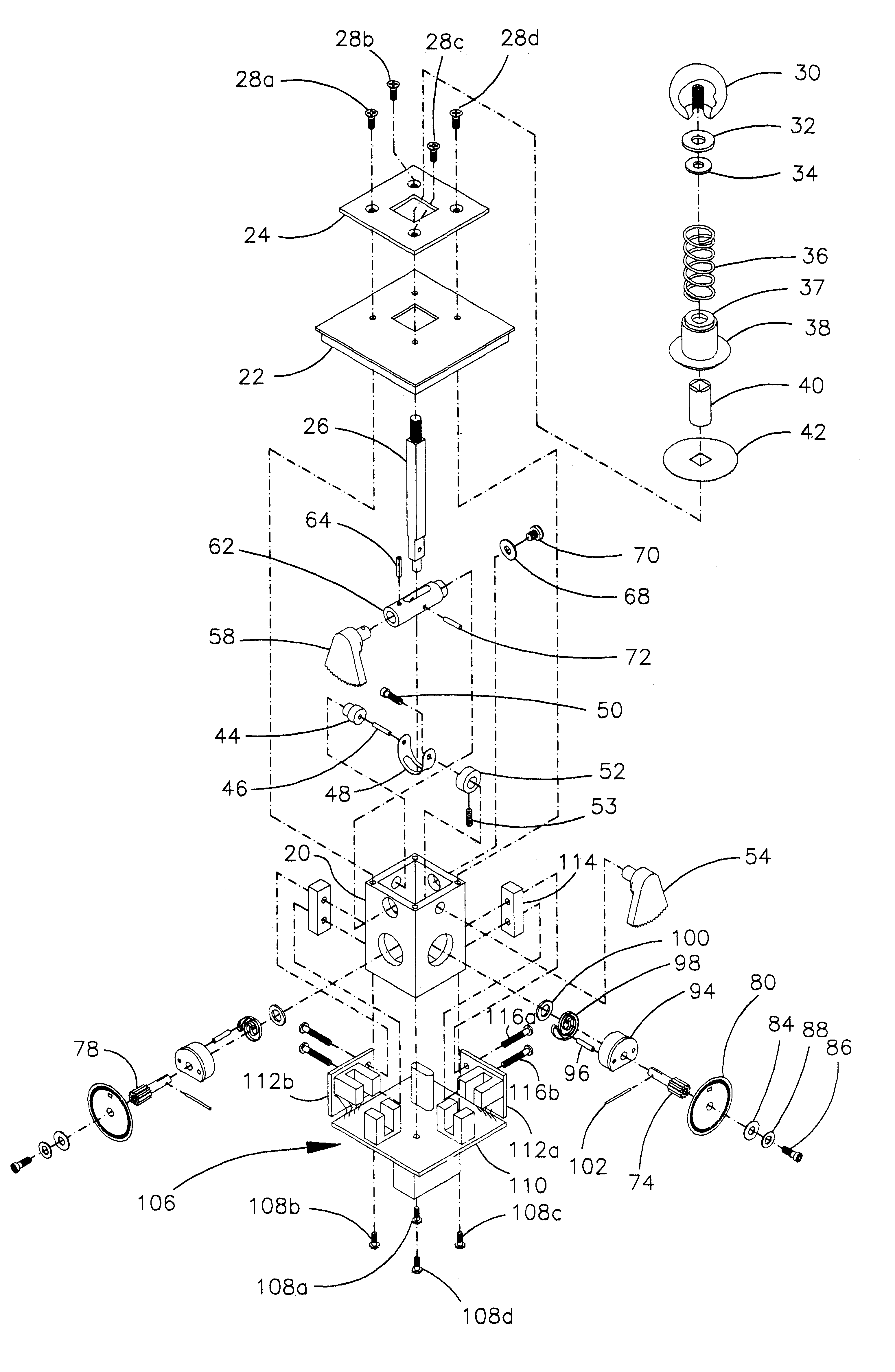 Digital optical joystick with mechanically magnified resolution