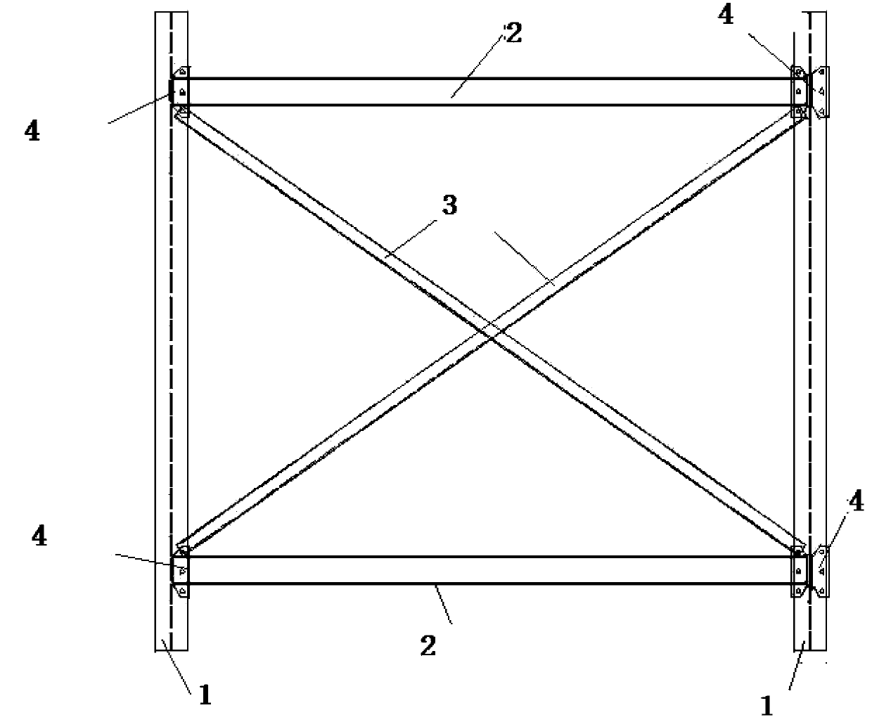 Fabricated lattice type H-shaped bearing steel support