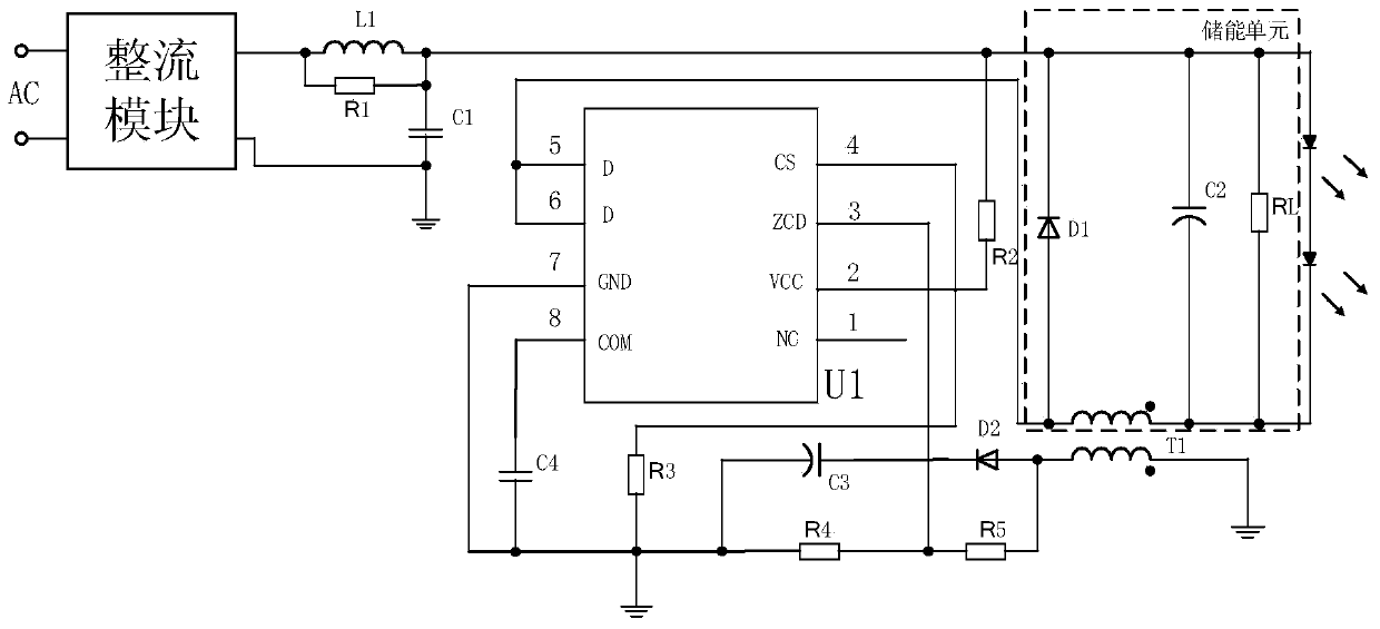 Stroboflash-free high-precision constant-current LED (light emitting diode) drive circuit and operating method thereof