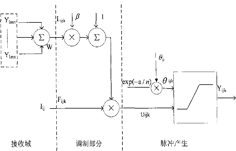 Three-dimensional image segmentation method based on three-dimensional improved pulse coupled neural network