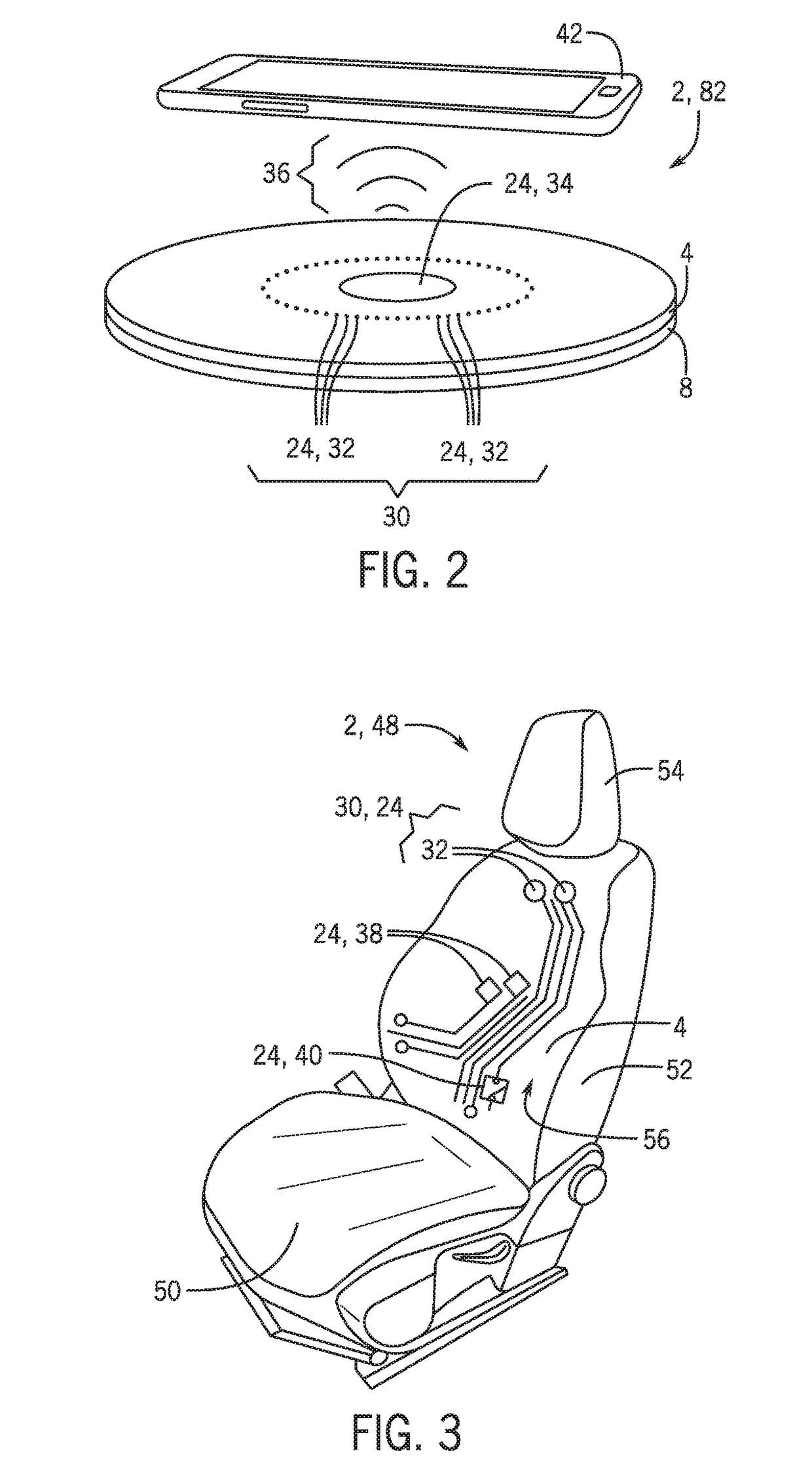 Smart functional leather for recharging a portable electronic device