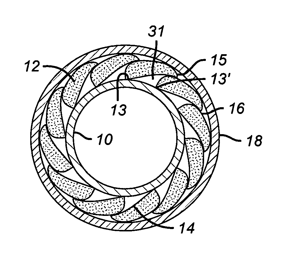 Swelling packer with overlapping petals