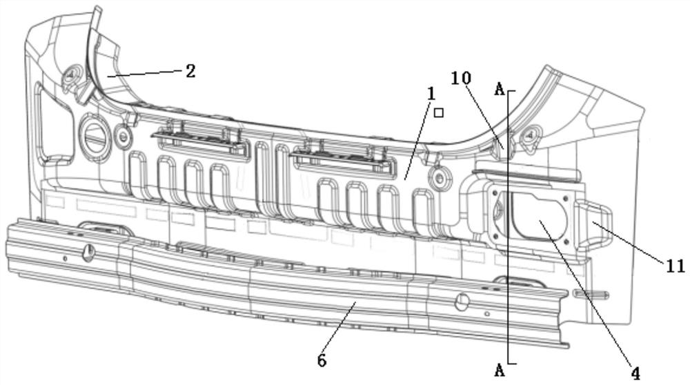 Rear apron board assembly and vehicle