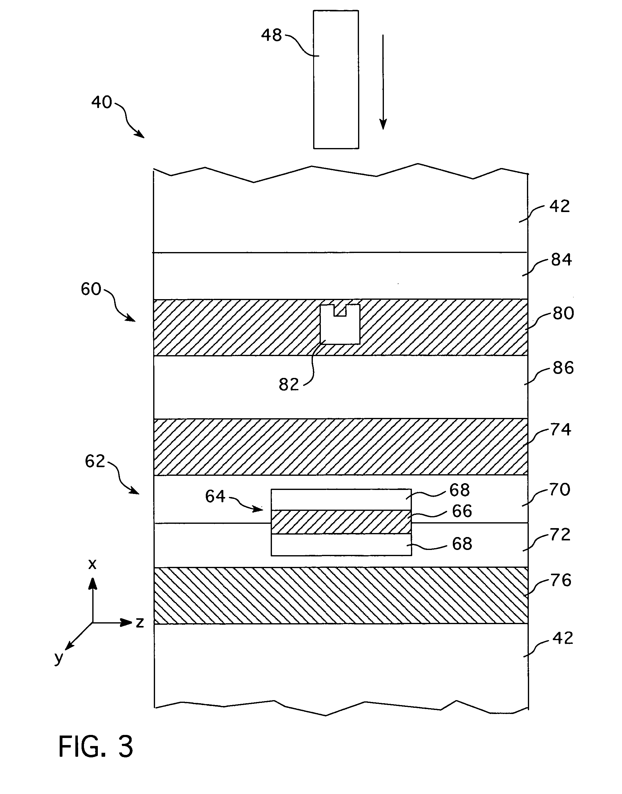 Device with waveguide defined by dielectric in aperture of cross-track portion of electrical conductor for writing data to a recording medium