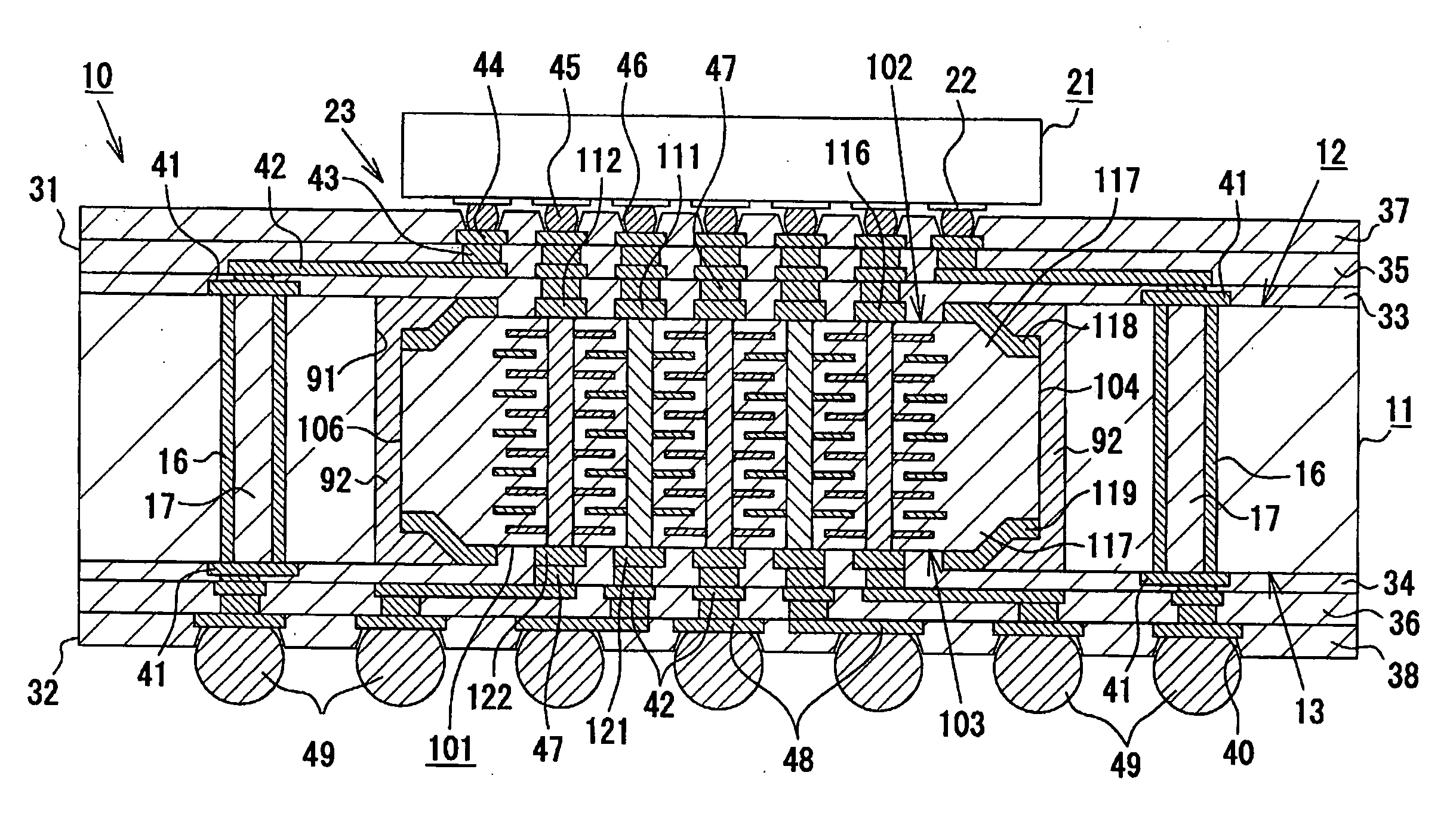 Wiring board and ceramic chip to be embedded