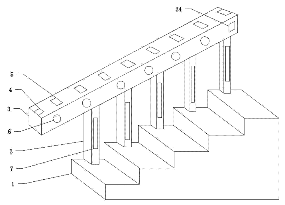 Environment-friendly stair armrest having fire emergency rescue function