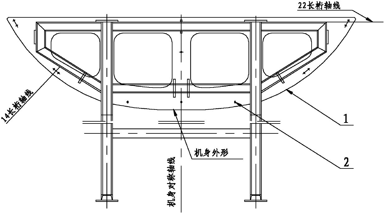 Abutting technological equipment of airplane large components and abutting method thereof