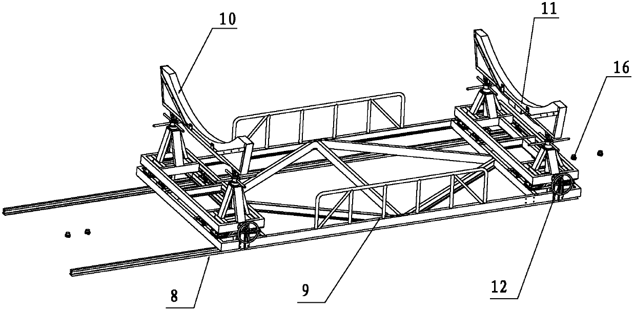 Abutting technological equipment of airplane large components and abutting method thereof