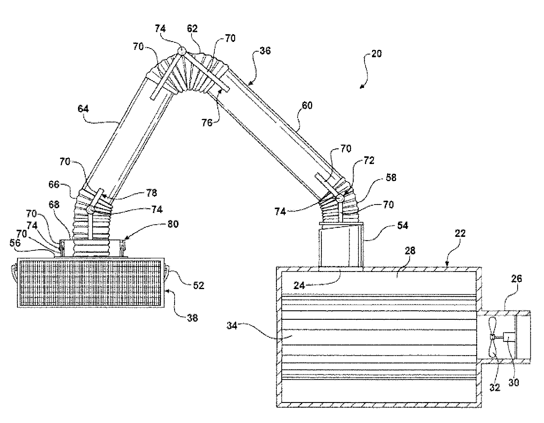 Positionable back draft assembly