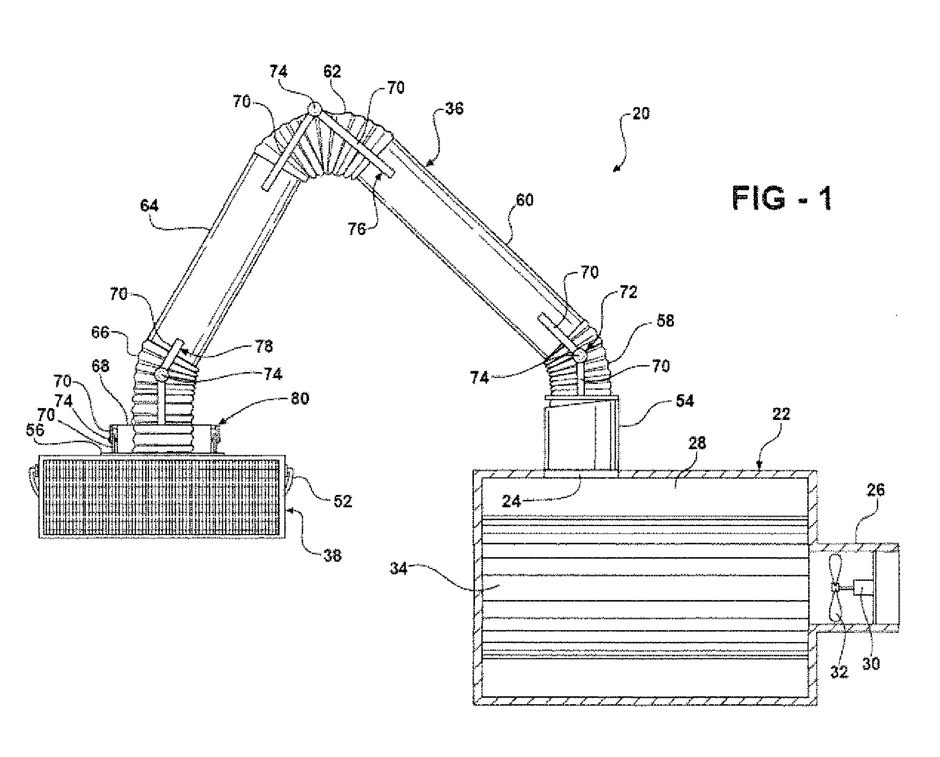 Positionable back draft assembly