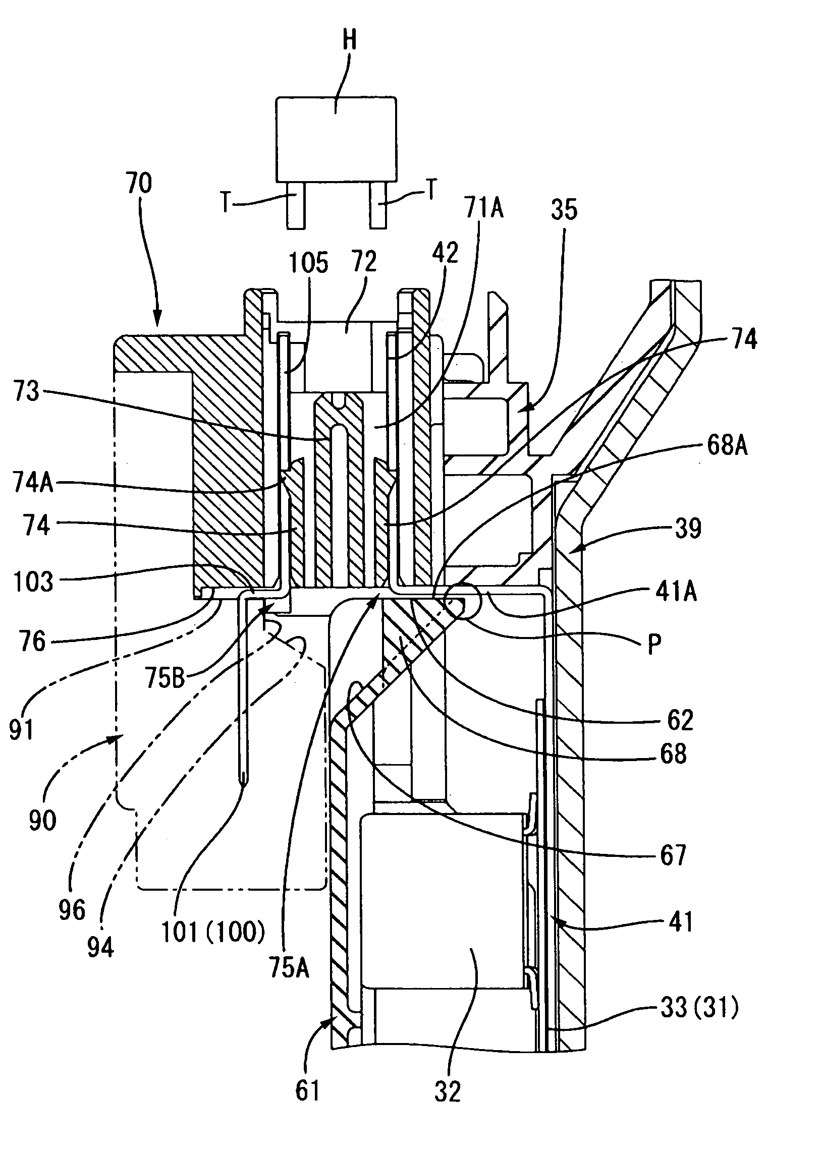 Electrical connection box with drainage channel