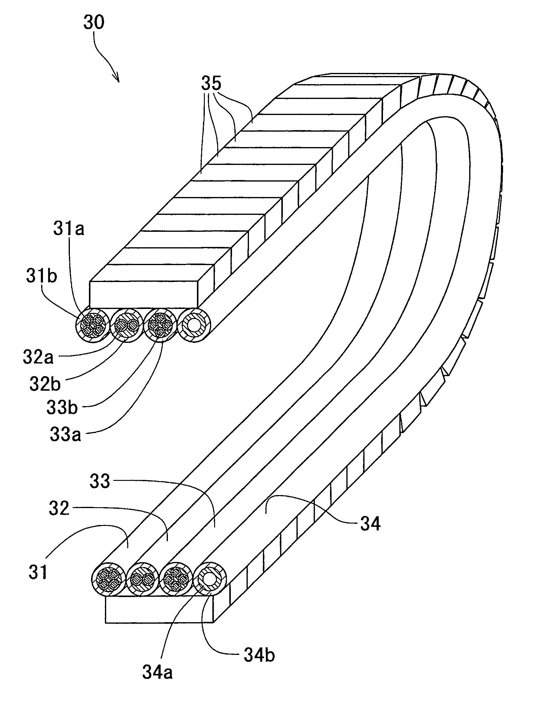 Elongated structure for movable section