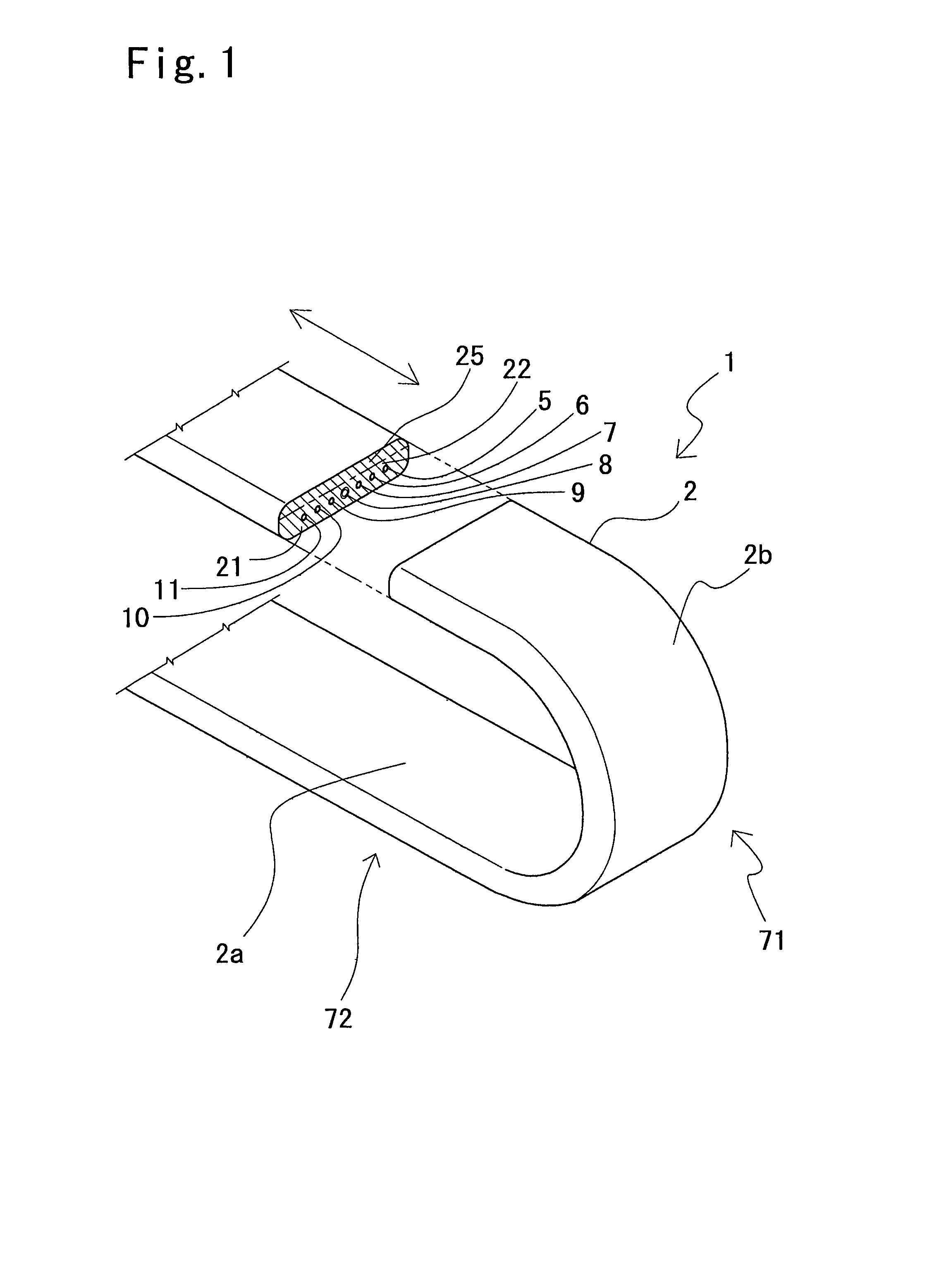 Elongated structure for movable section