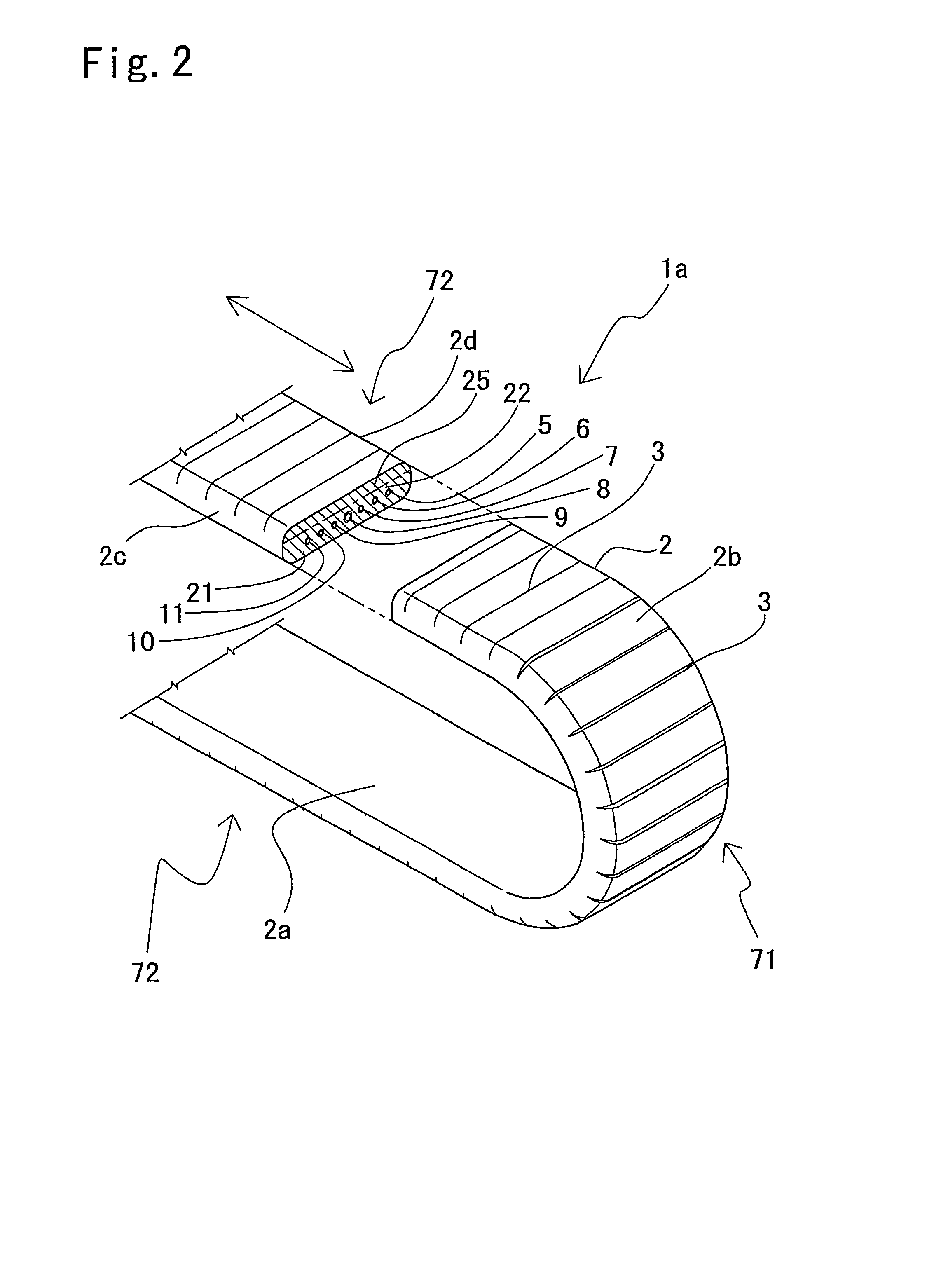 Elongated structure for movable section