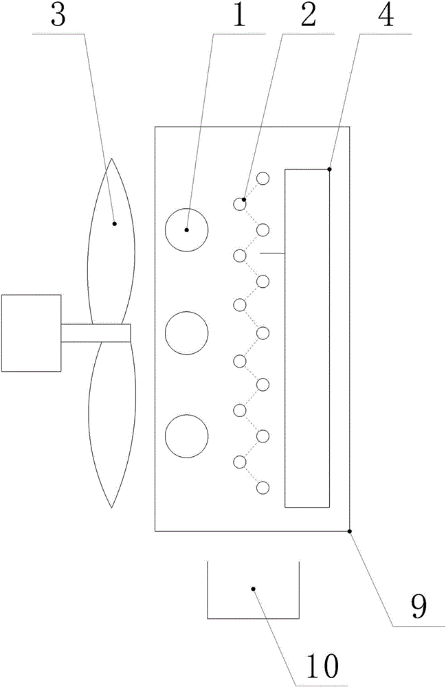 Mosquito eradication exhaust fan with sweeping device