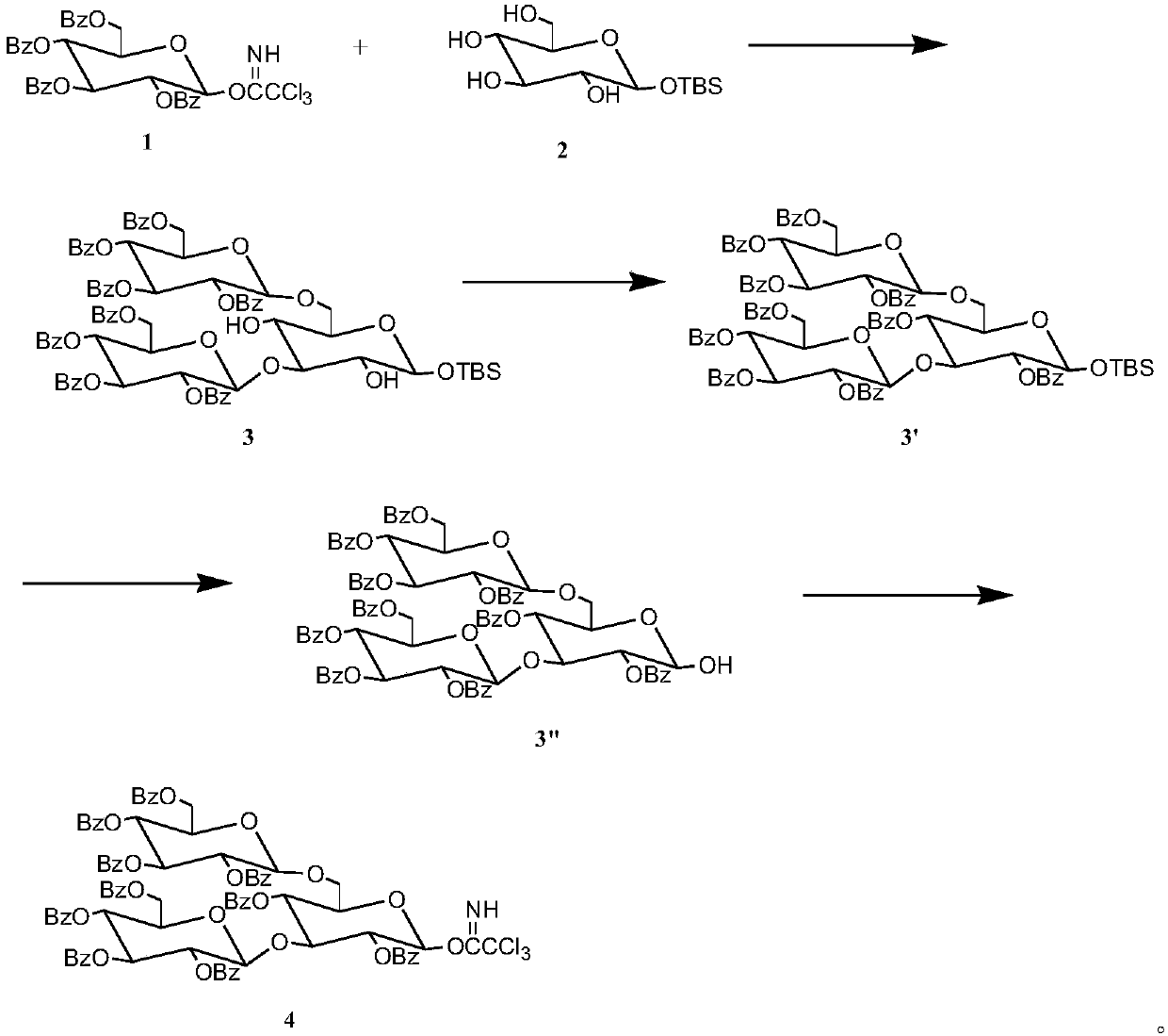 Synthetic method for 3,6-site branched glucohexaose