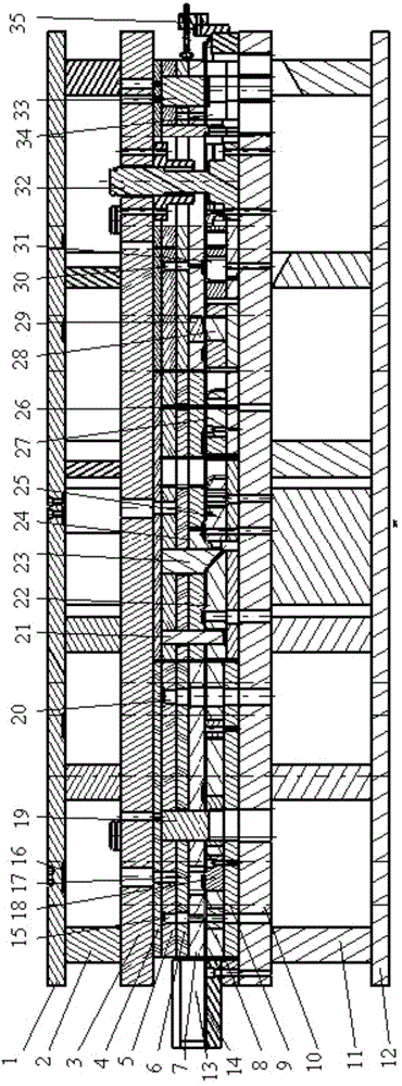 Continuous forming die for Audi B9U1 left/right rear brackets