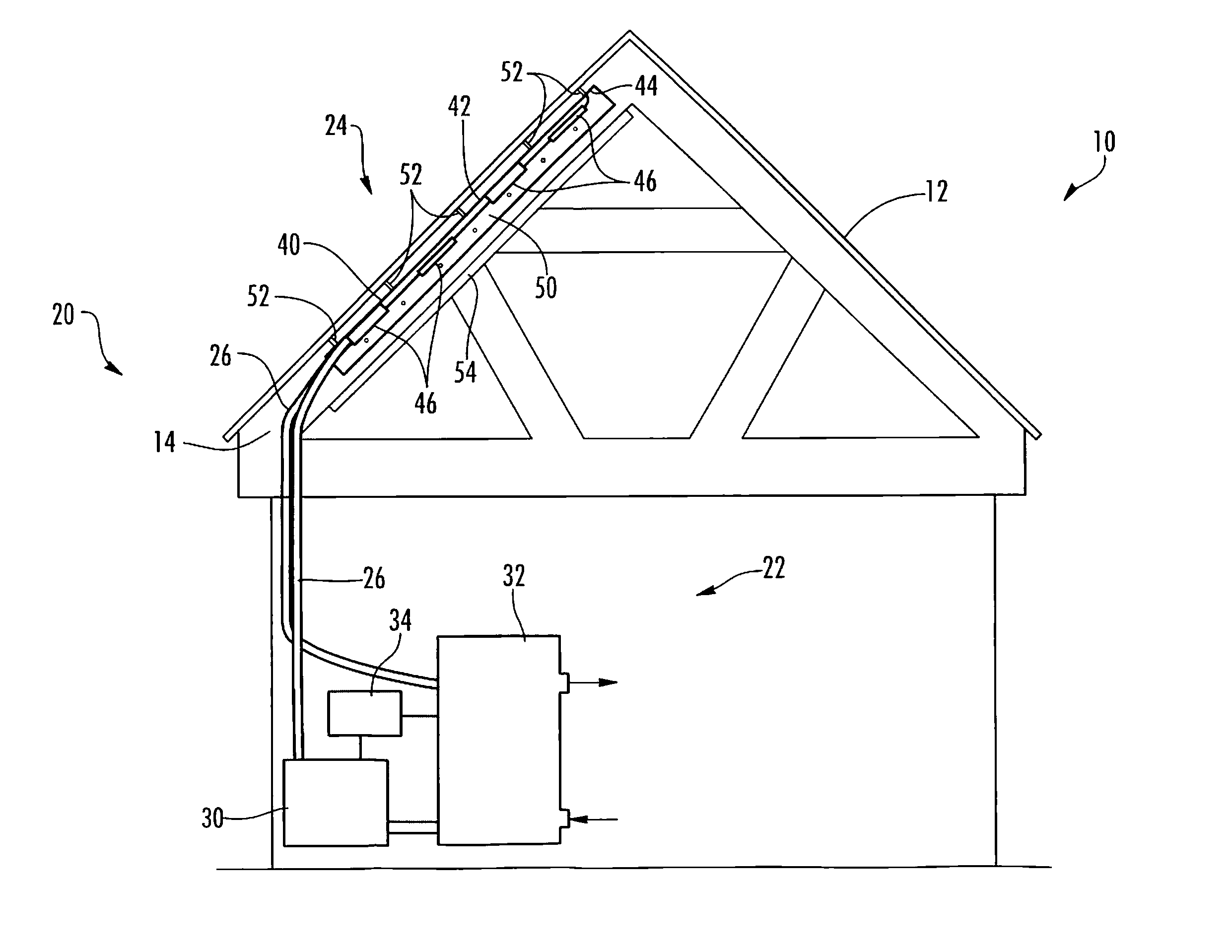 Solar heating system and method of forming a panel assembly therefor