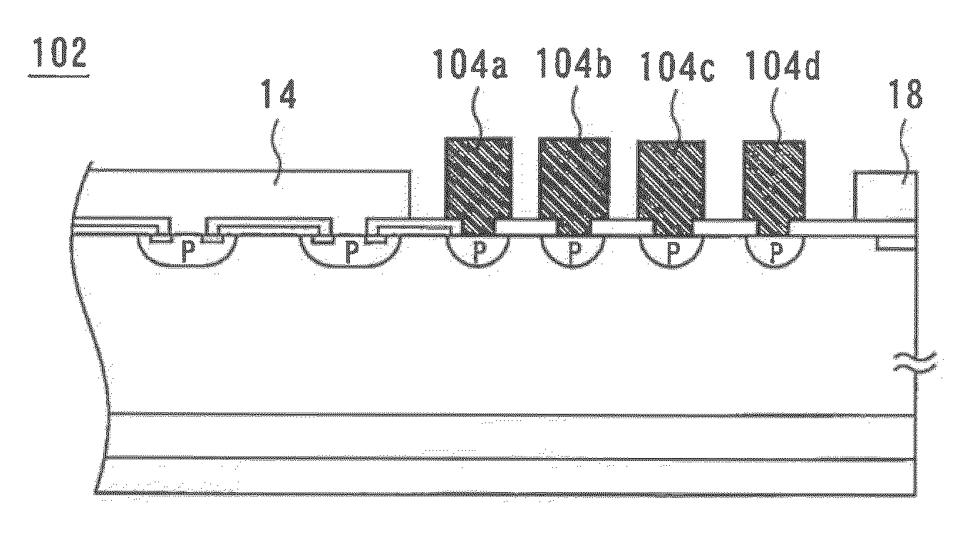 Semiconductor device test method and apparatus, and semiconductor device